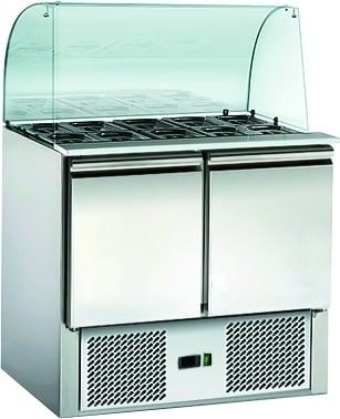 GastroHero Saladette Eco 1045 mit Kühlung, 302 Liter, 2 Edelstahl Türen, 2 Einlegeböden, GN-Behältereinlass, Geringer Energieverbrauch, Digitale Temperaturanzeige, Gastronomiebedarf GastroHero Saladette Eco 1045 mit Kühlung, 302 Liter, 2 Edelstahl Türen, 2 Einlegeböden, GN-Behältereinlass, Geringer Energieverbrauch, Digitale Temperaturanzeige, Gastronomiebedarf