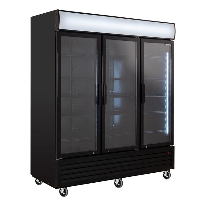 Produktbild von HENDI Getränkekühlschrank 643L – Zweitürig, 8 Verstellbare Regalböden, Temperatur 0–10°C, Automatische Abtauung, Mit Beleuchtetem Werbeaufsatz, LED-Innenbeleuchtung, Abschließbar