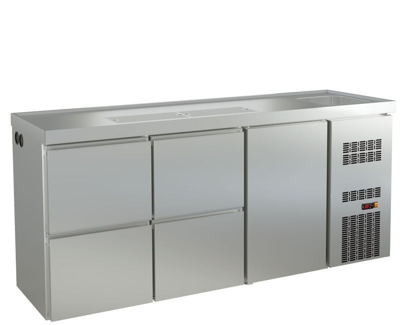 Biertheke Profi 2/2 mit Spülbecken rechts - GastroHeld Online Shop