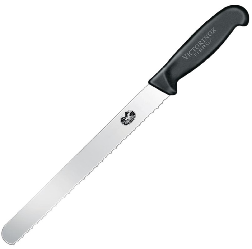 Couteau à viande dentelé Victorinox Fibrox à pointe arrondie 355